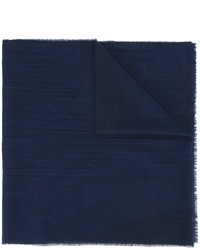 Мужской темно-синий шерстяной шарф от Etro