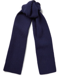 Мужской темно-синий шерстяной шарф от Lanvin