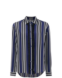 Темно-синяя блуза на пуговицах в вертикальную полоску от Markus Lupfer