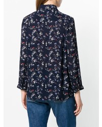 Темно-синяя блуза на пуговицах с цветочным принтом от Essentiel Antwerp
