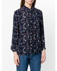 Темно-синяя блуза на пуговицах с цветочным принтом от Essentiel Antwerp