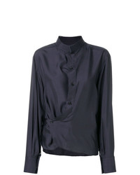 Темно-синяя блуза на пуговицах от Lemaire