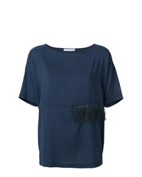 Темно-синяя блуза с коротким рукавом от Fabiana Filippi