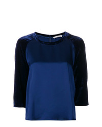 Темно-синяя блуза с коротким рукавом от Golden Goose Deluxe Brand