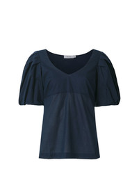 Темно-синяя блуза с коротким рукавом от Isolda