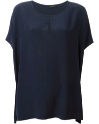 Темно-синяя блуза с коротким рукавом от Joseph