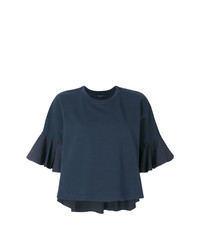 Темно-синяя блуза с коротким рукавом от Roberto Collina