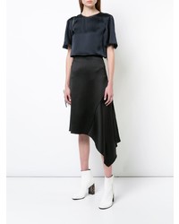 Темно-синяя блуза с коротким рукавом от Prabal Gurung