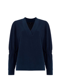Темно-синяя блузка с длинным рукавом от Alcaçuz