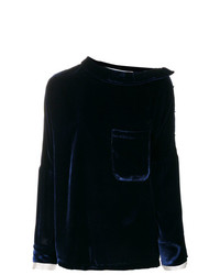 Темно-синяя блузка с длинным рукавом от Aviu