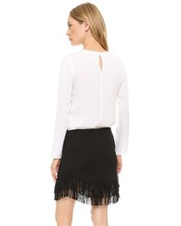 Темно-синяя блузка с длинным рукавом от Milly