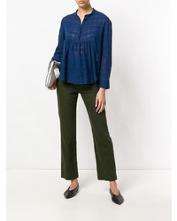 Темно-синяя блузка с длинным рукавом от Peter Jensen