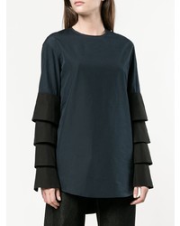 Темно-синяя блузка с длинным рукавом от Monographie