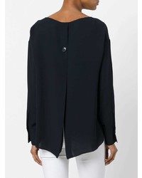 Темно-синяя блузка с длинным рукавом от Theory