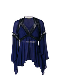 Темно-синяя блузка с длинным рукавом от Plein Sud