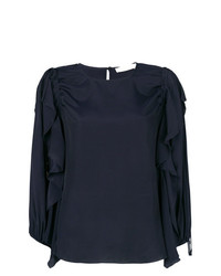 Темно-синяя блузка с длинным рукавом от See by Chloe