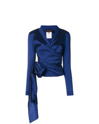 Темно-синяя блузка с длинным рукавом от Talbot Runhof