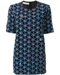 Темно-синяя блузка с пайетками от Marni