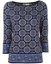 Темно-синяя блузка с принтом от MICHAEL Michael Kors