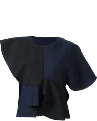 Темно-синяя блузка с рюшами от Jacquemus
