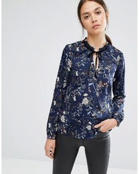 Темно-синяя блузка с цветочным принтом от Vero Moda