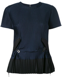 Темно-синяя блузка со складками от Sacai