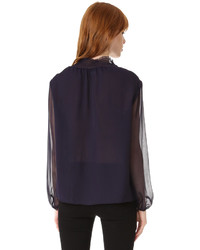 Темно-синяя блузка от Diane von Furstenberg