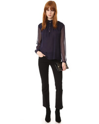 Темно-синяя блузка от Diane von Furstenberg