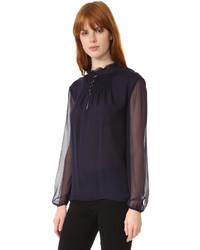 Темно-синяя блузка от Diane von Furstenberg
