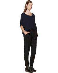 Темно-синяя блузка от Raquel Allegra