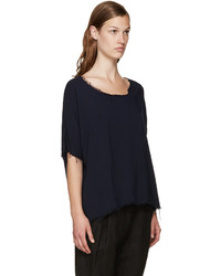 Темно-синяя блузка от Raquel Allegra