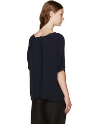 Темно-синяя блузка от Raquel Allegra