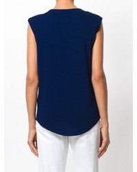 Темно-синяя блузка от Balmain