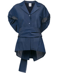 Темно-синяя блузка от Rosie Assoulin