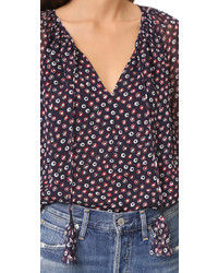 Темно-синяя блузка от Diane von Furstenberg