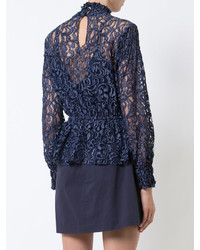 Темно-синяя блузка от Zac Posen