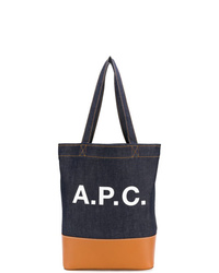 Темно-синяя большая сумка из плотной ткани с принтом от A.P.C.