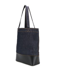Темно-синяя большая сумка из плотной ткани с принтом от A.P.C.