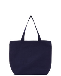 Мужская темно-синяя большая сумка из плотной ткани с принтом от MAISON KITSUNÉ