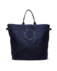 Темно-синяя большая сумка из плотной ткани с принтом от Stella McCartney