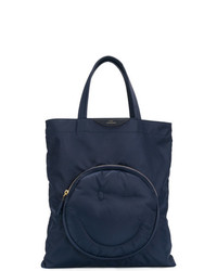 Темно-синяя большая сумка из плотной ткани от Anya Hindmarch
