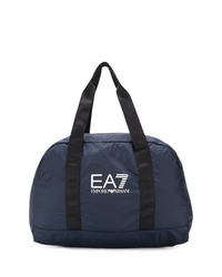 Мужская темно-синяя большая сумка из плотной ткани от Ea7 Emporio Armani