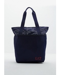 Темно-синяя большая сумка из плотной ткани от EA7