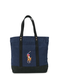 Мужская темно-синяя большая сумка из плотной ткани от Polo Ralph Lauren