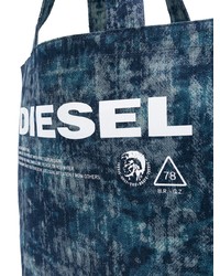 Темно-синяя большая сумка из плотной ткани от Diesel
