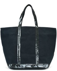 Темно-синяя большая сумка с пайетками с украшением от Vanessa Bruno