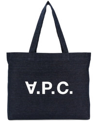 Темно-синяя большая сумка с принтом от A.P.C.