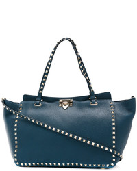 Темно-синяя большая сумка от Valentino Garavani
