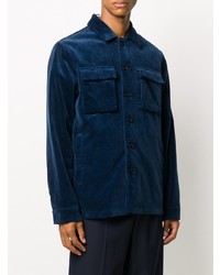 Мужская темно-синяя вельветовая куртка-рубашка от Aspesi