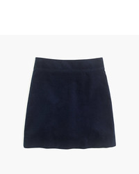 Темно-синяя вельветовая мини-юбка